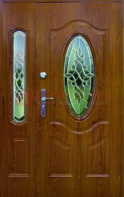 Парадная дверь со стеклянными вставками ДПР-73 для дома в Луховицах