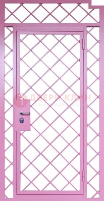 Розовая металлическая решетчатая дверь ДР-15 в Луховицах