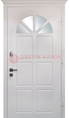 Светлая железная дверь со стеклом ДС-29 в Луховицах