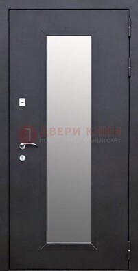 Черная стальная дверь порошок со стеклом ДС-33 в Луховицах