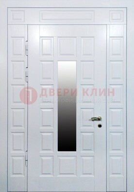 Белая входная дверь с МДФ панелью и стеклом ДС-56 в Луховицах