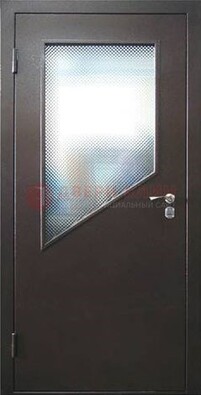 Стальная дверь со стеклом ДС-5 в кирпичный коттедж в Луховицах