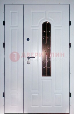 Входная дверь Винорит со стеклом в белом цвете ДСК-277 в Луховицах