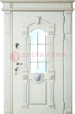 Герметичная входная дверь со стеклом и ковкой с украшением ДСК-64 в Луховицах