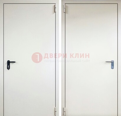 Белая железная техническая дверь ДТ-16 в Луховицах