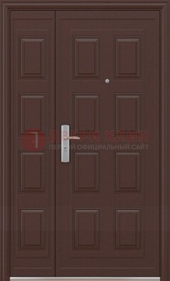 Коричневая железная тамбурная дверь ДТМ-37 в Луховицах
