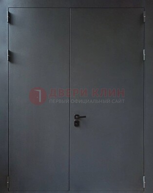 Черная распашная тамбурная дверь Порошок ДТМ-46 в Луховицах