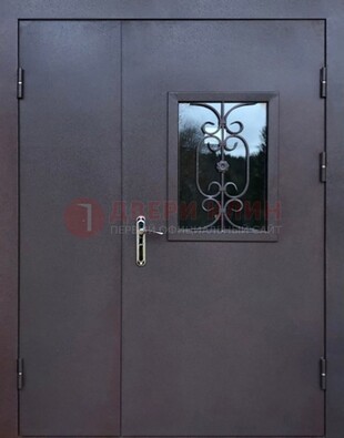 Тамбурная дверь Порошок со стеклом и ковкой ДТМ-48 в Луховицах