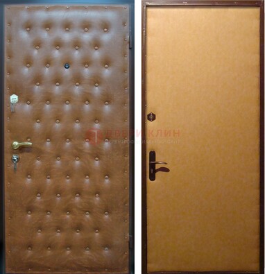 Желтая железная дверь с винилискожей ДВ-2 в Луховицах
