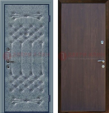 Серая металлическая дверь с винилискожей ДВ-35 в Луховицах