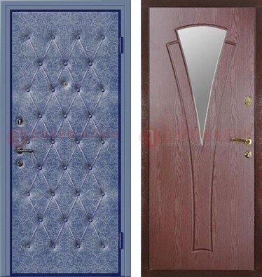Синяя железная дверь с винилискожей ДВ-39 в Луховицах