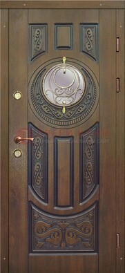 Одностворчатая входная дверь с виноритом и стеклом ДВТ-193 в Луховицах