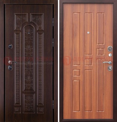 Темная металлическая дверь с виноритом и узором ДВТ-224 в Луховицах