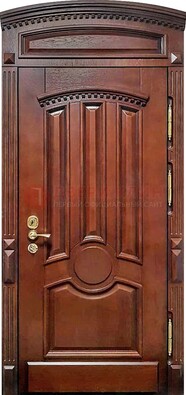 Темная стальная дверь с виноритом и фрамугой ДВТ-238 в Луховицах