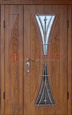 Входная классическая дверь с терморазрывом и коричневым МДФ ДВТ-76 в Луховицах