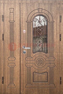 Железная классическая дверь с терморазрывом и рисунком ДВТ-77 в Луховицах