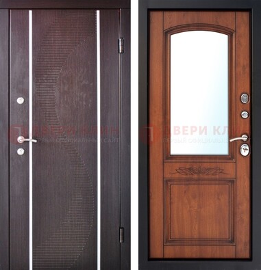 Входная дверь с МДФ и МДФ внутри с зеркалом ДЗ-88 в Луховицах
