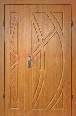 Полуторная металлическая дверь с МДФ золотой дуб ПЛ-17 в Луховицах